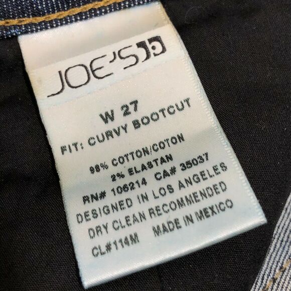 Joe's Jeans Curvy Bootcut Mona Dark Wash Mid Rise Womens Size 27 x 32.5(Altered) - Picture 4 of 7